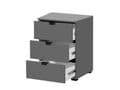 Valentina Grey Three-Drawer Bedside Table - Elegant Bedroom Storage Solution - UK Luxury Furniture